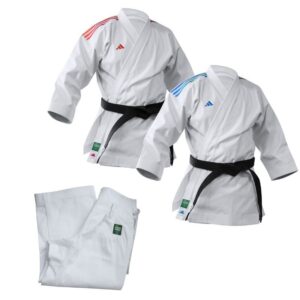 Combo de uniforme Adidas Kata Shori aprobado por la WKF. Corte japonés, materiales reciclados y alto rendimiento para destacar en cada presentación. Envíos a toda Venezuela
